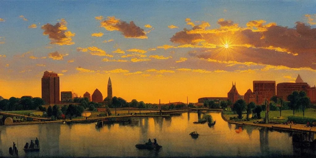 a beautiful painting of Columbus Ohio by Rockwell Stable Diffusion