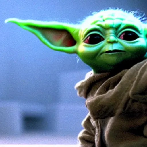 a film still of baby yoda wearing 1 9 9 0 s hip hop Stable Diffusion