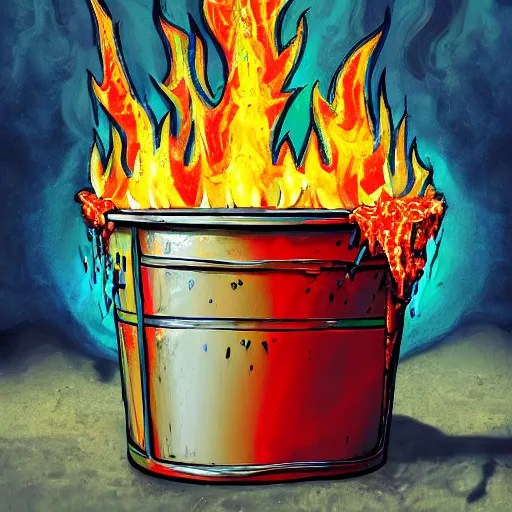 a bucket of water in flames, chaotic painting, Stable Diffusion OpenArt