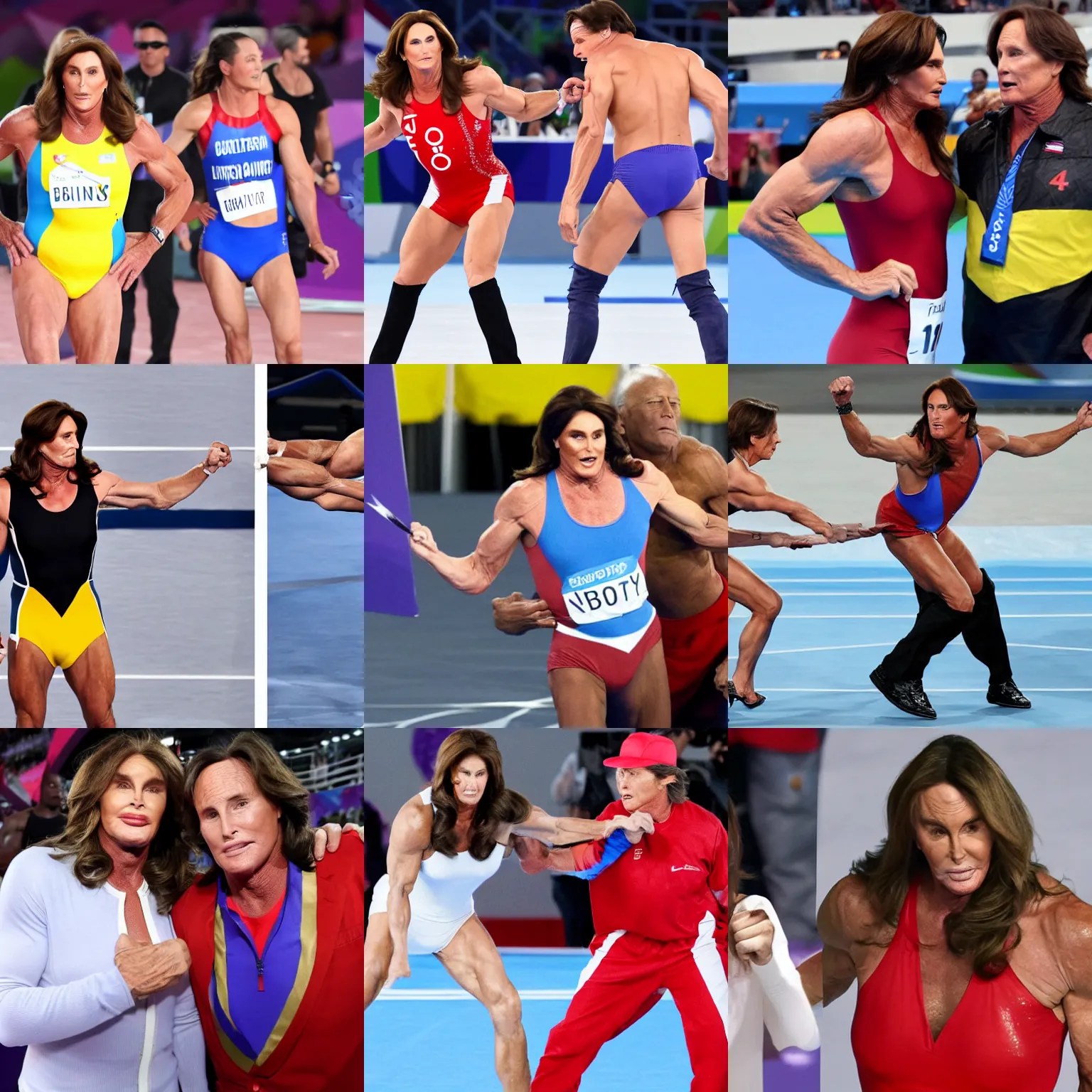 caitlyn jenner fighting bruce jenner at the olympics Stable Diffusion