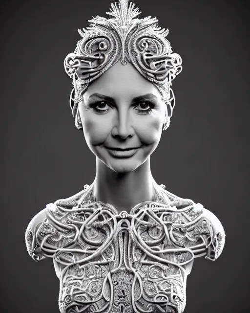 bw 3 d render of a beautiful young olivia newton Stable Diffusion