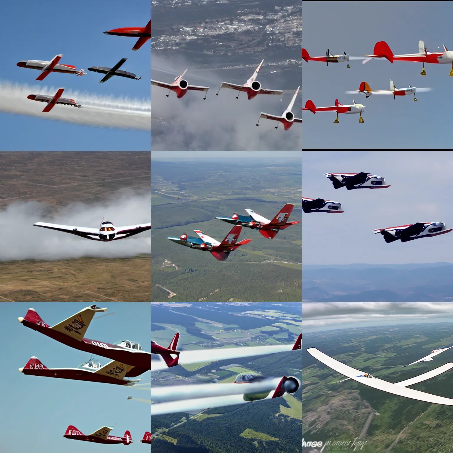 three planes doing barrel rolls, aileron rolls, and Stable Diffusion OpenArt