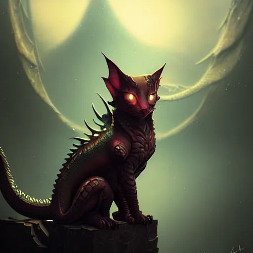 beautiful dragon cat. intricate portrait, occult Stable Diffusion