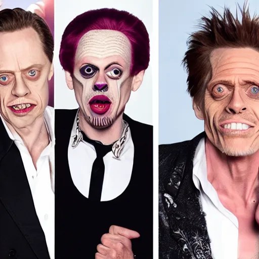 steve buscemi and willem dafoe as drag queens in Stable Diffusion