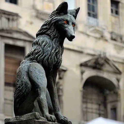capitoline wolf ” statue with a fox instead of a wolf Stable