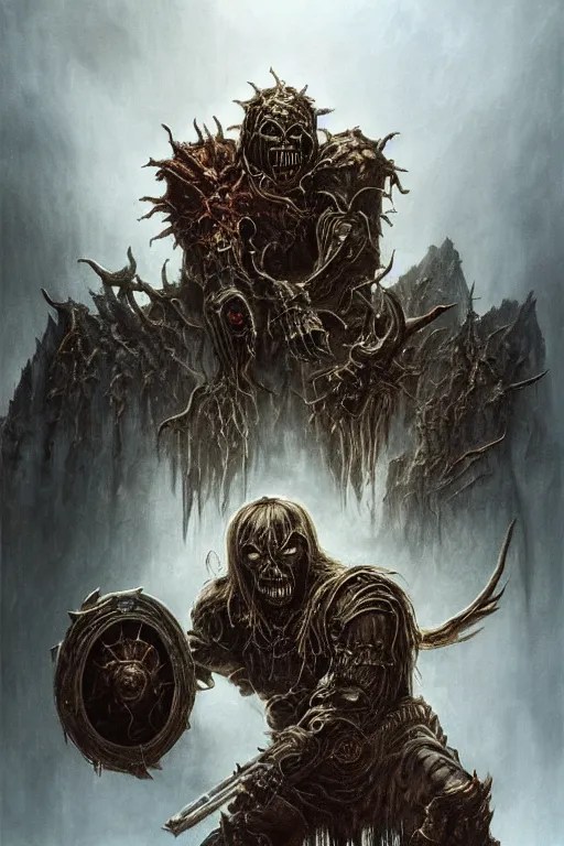 Elden Ring and Doom themed painting of Iron Maiden Stable Diffusion OpenArt