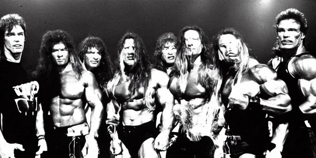 photo off arnold schwarzenegger, sylvester stallone, Stable Diffusion