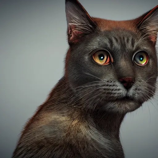 photorealistic cat dog hybrid. hyperdetailed Stable Diffusion OpenArt