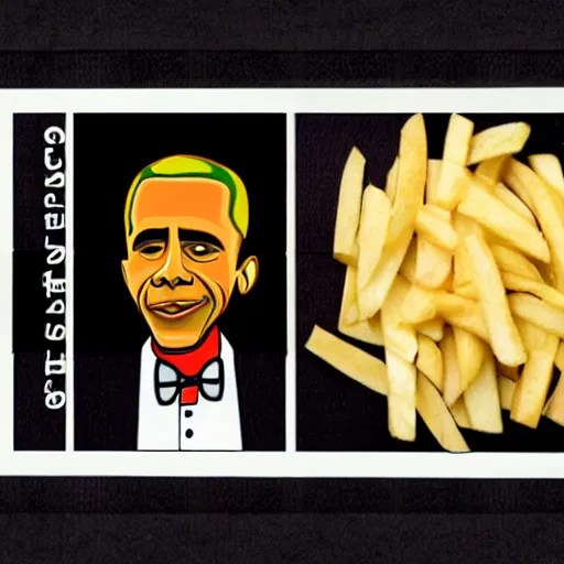 barack obama eat self brains full of french fries. Stable Diffusion