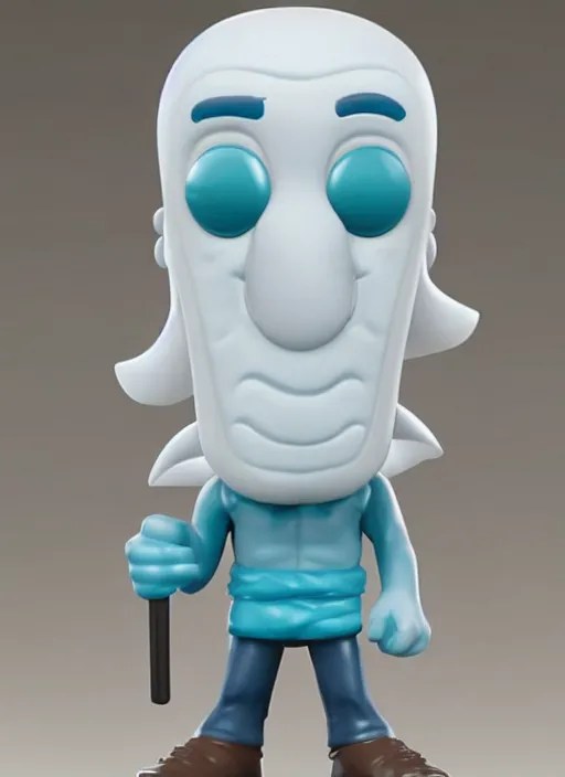 funko pop figure of handsome squidward, chiseled jaw, Stable