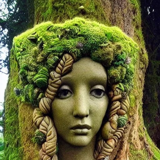 mother nature made from a tree, emerging goddess, Stable Diffusion