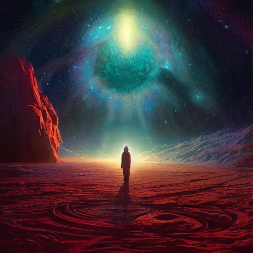 out in the dark, among the stars, the god is dead by Stable Diffusion