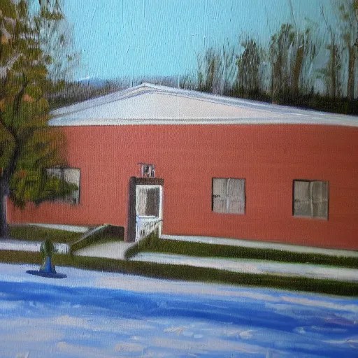 beautiful oil painting of galva elementary school by Stable Diffusion