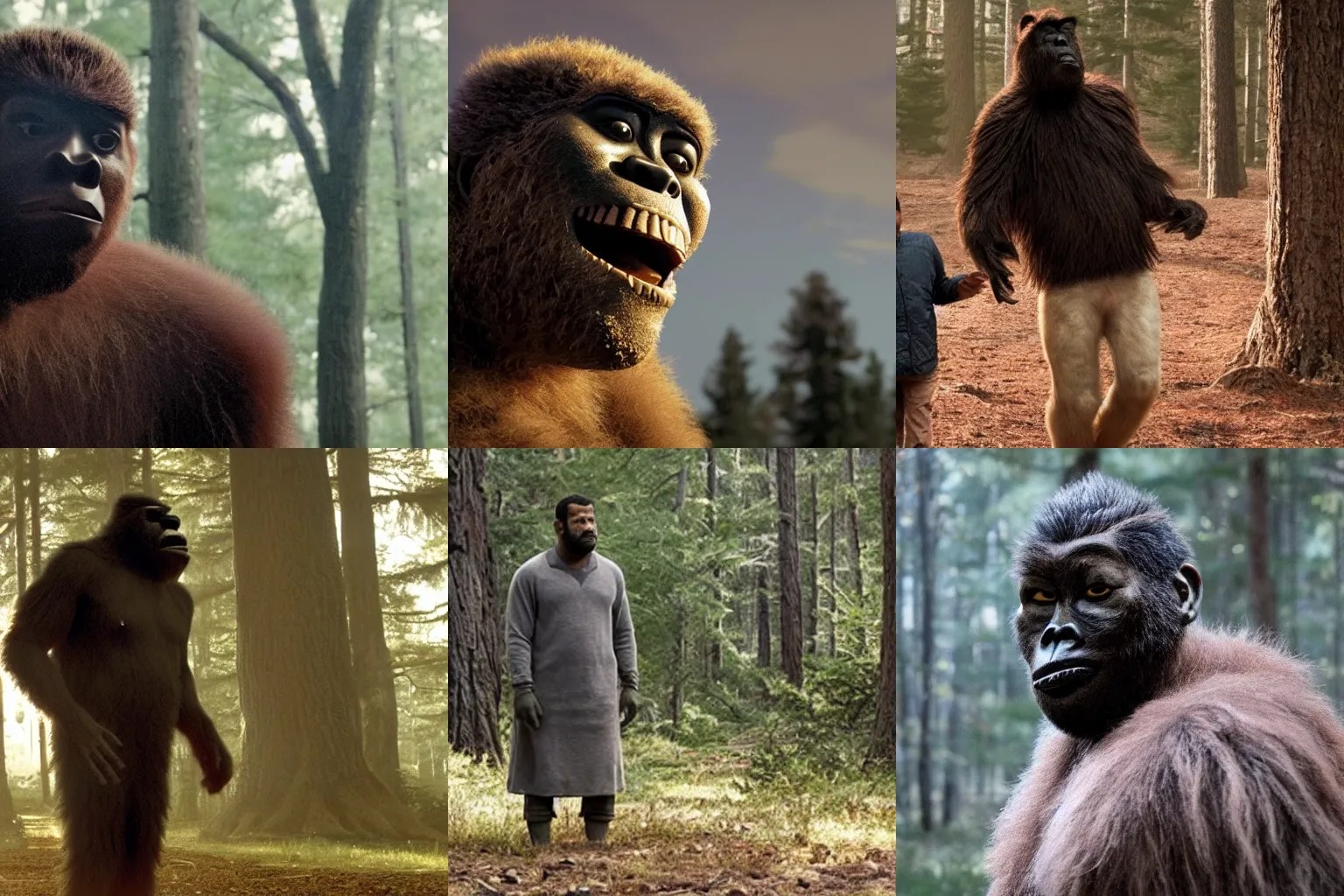 Still from Jordan Peele's new film about bigfoot Stable Diffusion