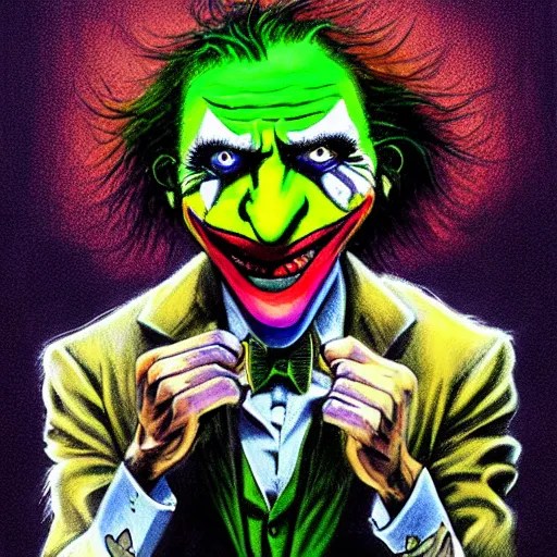 a tennis ball monster the joker, chalk, digital art, Stable Diffusion