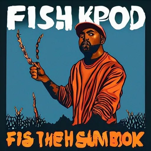 kanye west album art showing fishsticks Stable Diffusion OpenArt