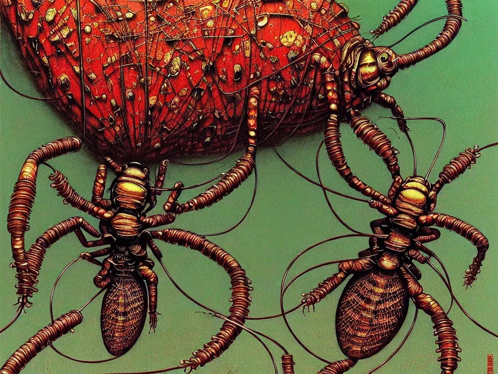realistic detailed image of a cockroaches connected Stable Diffusion