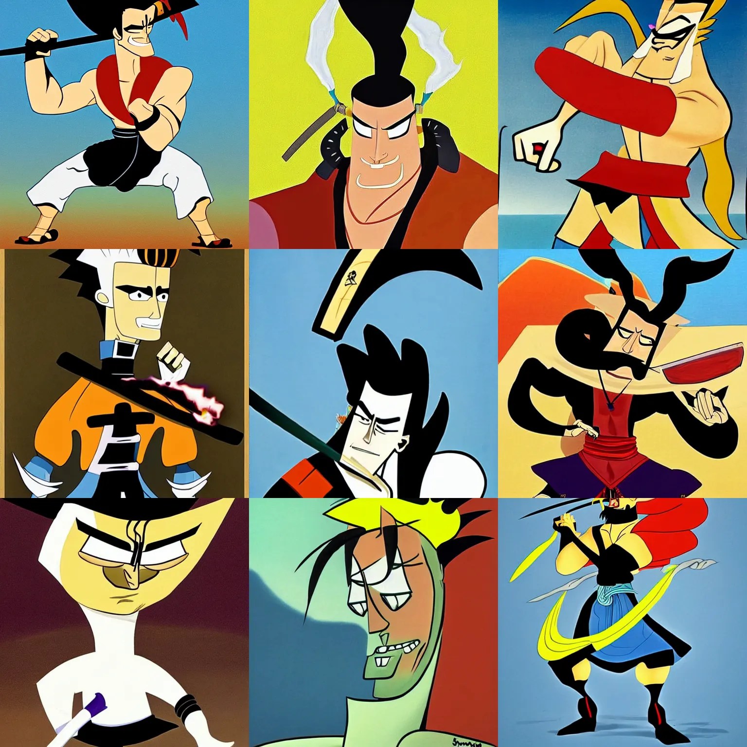 samurai jack johnny bravo by salvador dali Stable Diffusion OpenArt