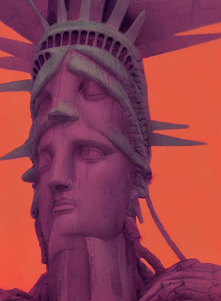 beautiful closeup portrait of the statue of liberty in Stable