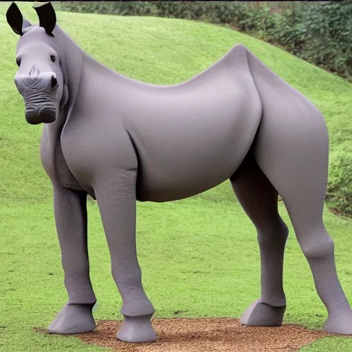 horse hybrid with hints of a rhino Stable Diffusion