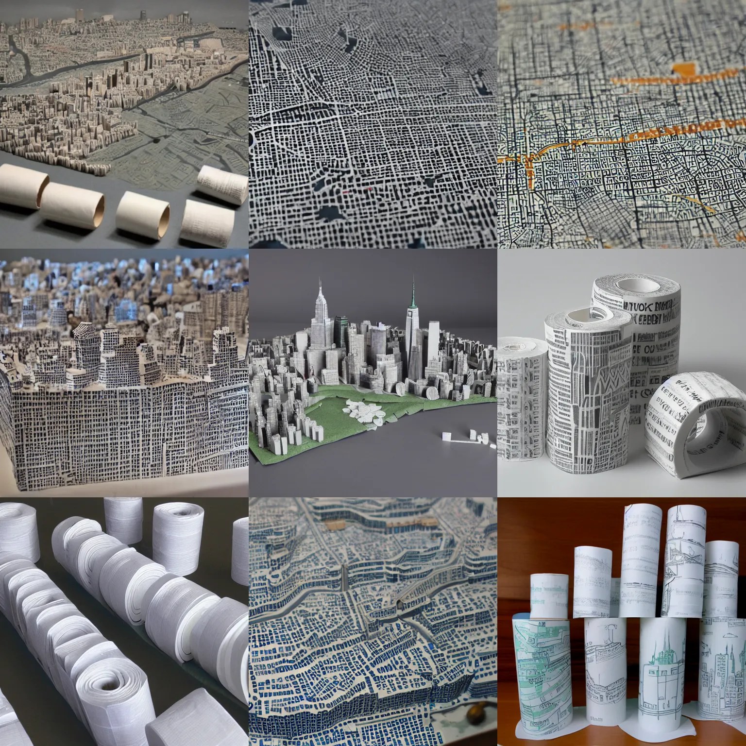 new york city modelled with toilet paper rolls Stable Diffusion OpenArt