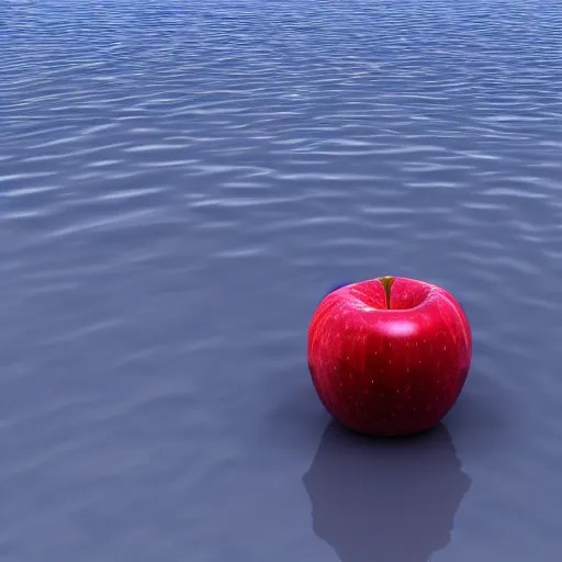 An apple floats in water, 3d Stable Diffusion OpenArt
