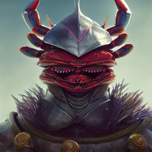 full body shot of the crab knight, portrait, fantasy, Stable