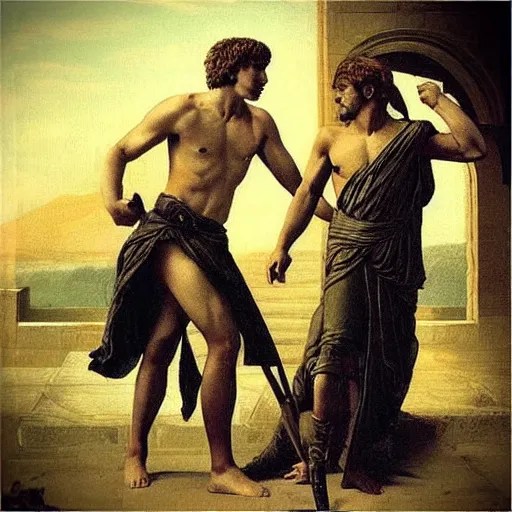 “Patroclus with Achilles” Stable Diffusion
