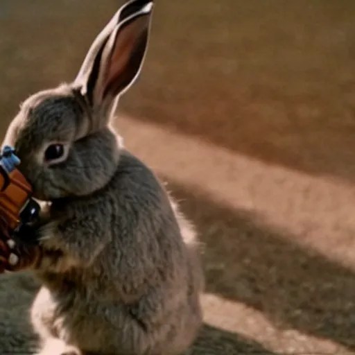 it is no fun when the rabbit has the gun Stable Diffusion