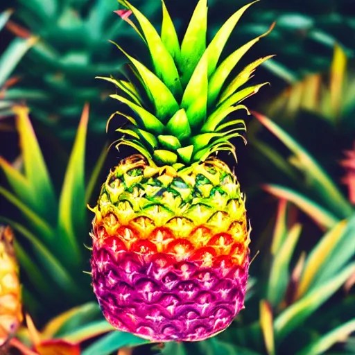 a photo of a rainbow colored pineapple Stable Diffusion OpenArt