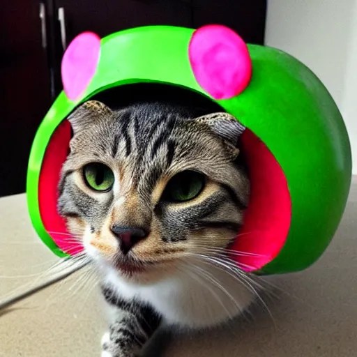 cat wearing a helmet, helmet watermelon, helmet that Stable Diffusion