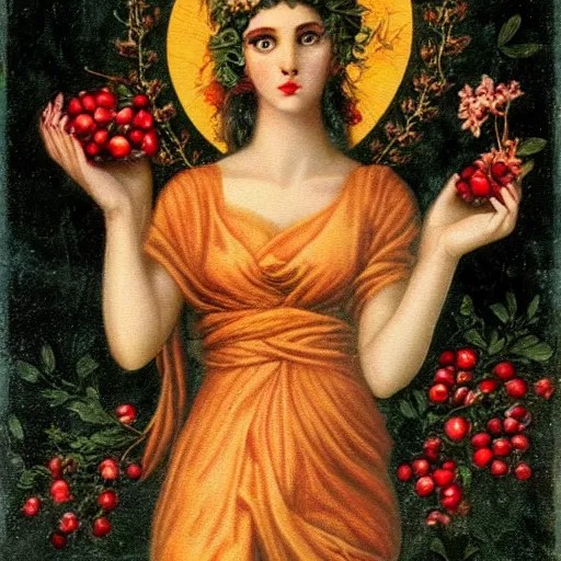 Greek goddess Persephone with pomegranates Stable Diffusion OpenArt