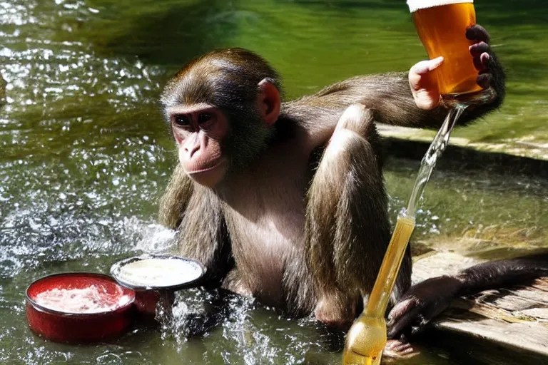 monke bathing in beer Stable Diffusion OpenArt