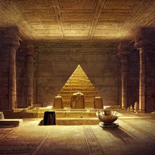 an ancient egyptian room entirely made of gold, Stable Diffusion