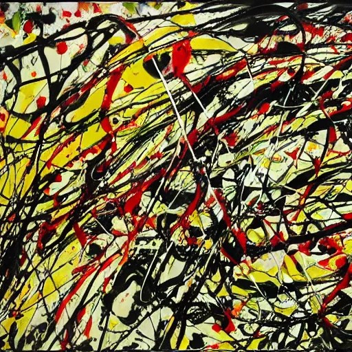 jackson pollock drip painting depicting 'hapiness' Stable Diffusion