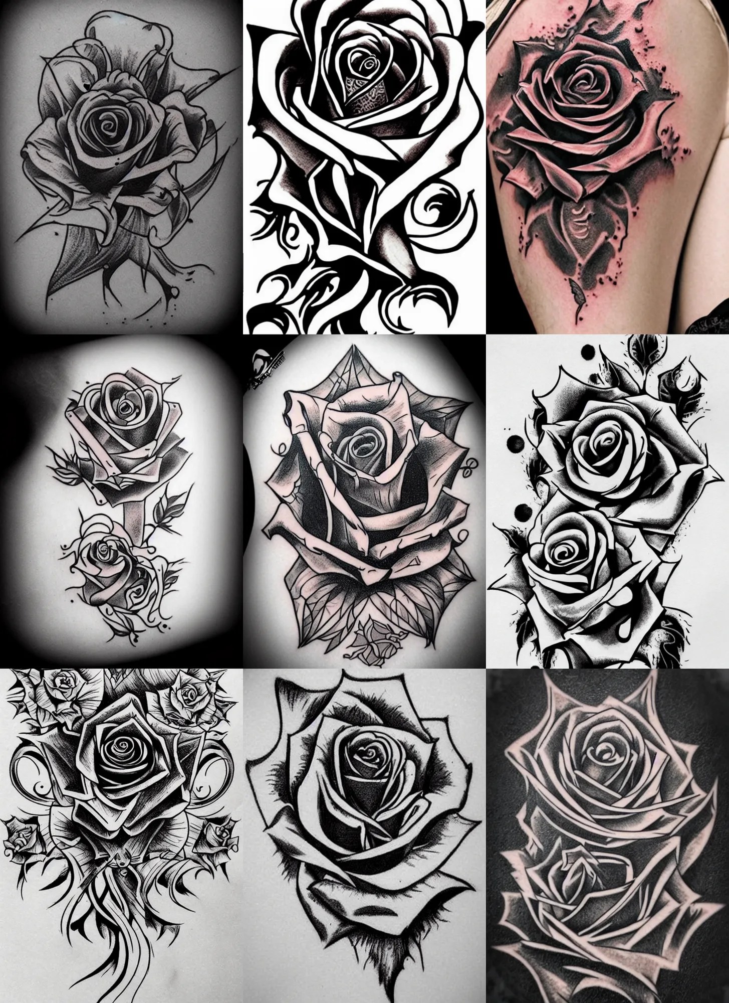 Details more than 82 rose tattoo stencil latest