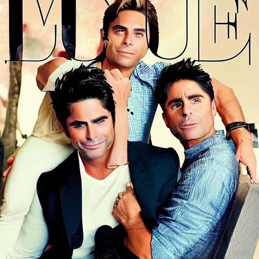 portrait of zac efron and john stamos and rob lowe as Stable Diffusion