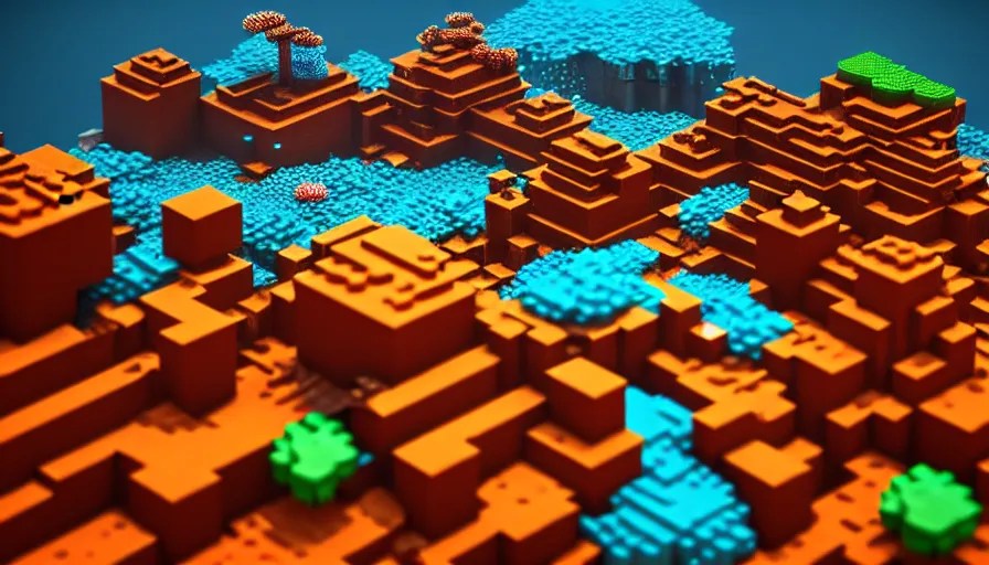 voxel art steampunk coral reef, octane render, high Stable Diffusion
