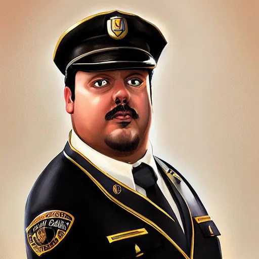 paul blart mall cop award winning painted portrait, Stable Diffusion
