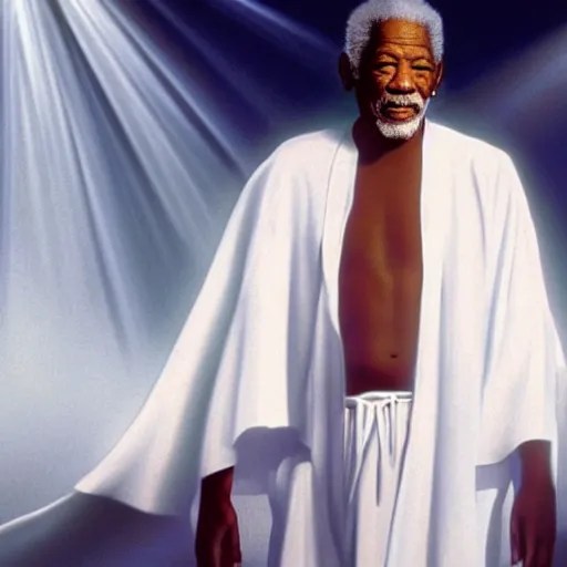 Freeman wearing white robes in heaven, god rays Stable Diffusion