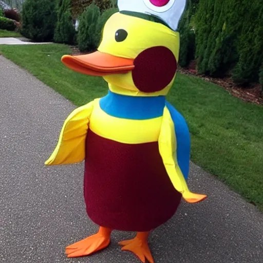 a duck costume, craigslist photo Stable Diffusion