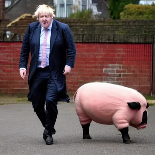 boris johnson dressed as a greased piglet Stable Diffusion OpenArt