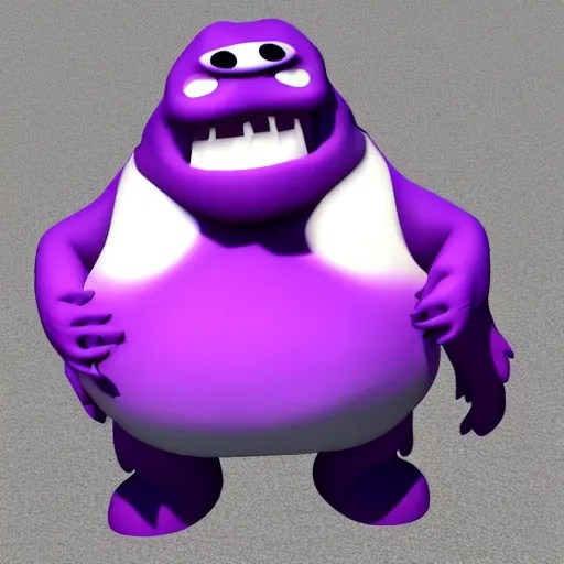 big fat fluffy purple 3 d rendered monster Stable Diffusion