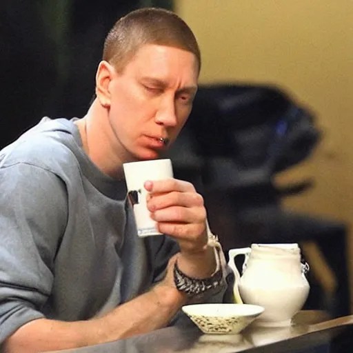 eminem sipping coffee Stable Diffusion OpenArt