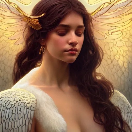 wide angle full body portrait of an angel with a Stable Diffusion