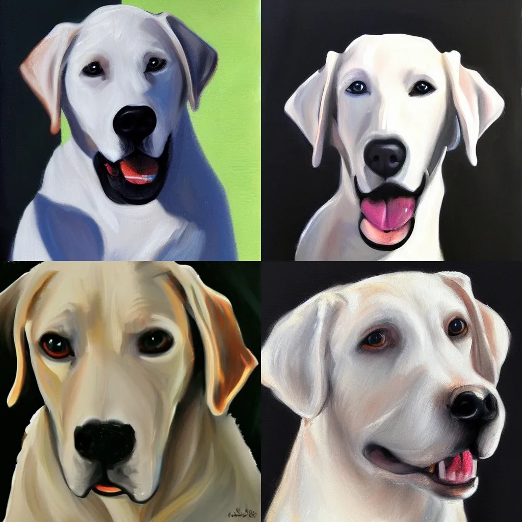 white labrador retriever face, excited, realistic Stable Diffusion