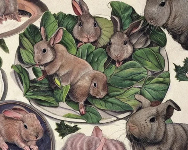 tardigrades, rabbits, and guinea pigs fighting over a Stable