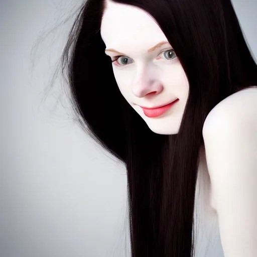 portrait of a beautiful pale skin female with long | Stable Diffusion