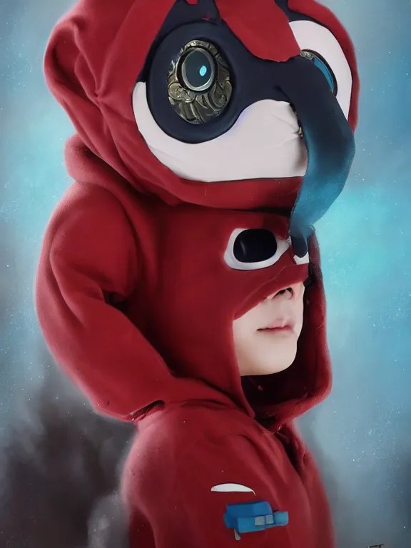 MedamaOyaji boy. cyclops kigurumi mask. Realistic. Stable Diffusion