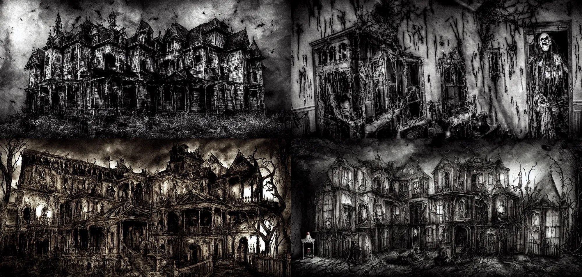 inside a haunted house of horrors, dark fantasy, Stable Diffusion(04)